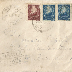 Romania, plic recomandat, circulat intern, 1950