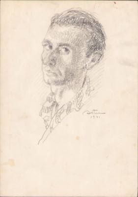 A1724 Schiță de Dimitrie &amp;bdquo;Puiu&amp;rdquo; Eitel, 1941, semnată foto