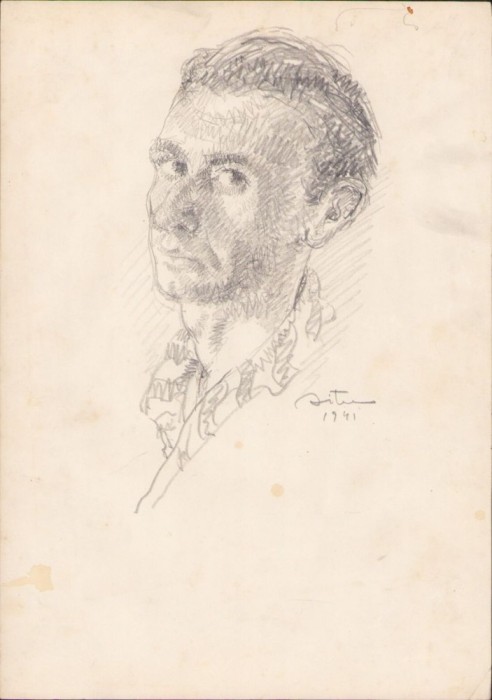 A1724 Schiță de Dimitrie &bdquo;Puiu&rdquo; Eitel, 1941, semnată