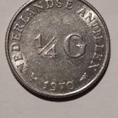 Moneda 1/4 Gulden 1970 argint Antilele Olandei