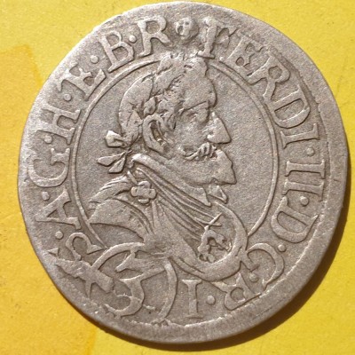 Austria 3 kreuzer 1634 Sankt Veit argint Ferdinand ll foto