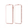 Carcasa Husa iPhone 7, Envisage, Bumper Luxury, compatibil cu iPhone 7, placata cu diamante cristale, Aur Roz