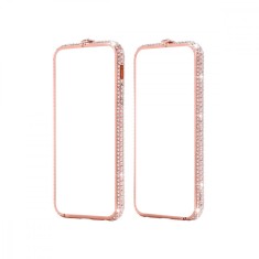 Carcasa Husa iPhone 7, Envisage, Bumper Luxury, compatibil cu iPhone 7, placata cu diamante cristale, Aur Roz