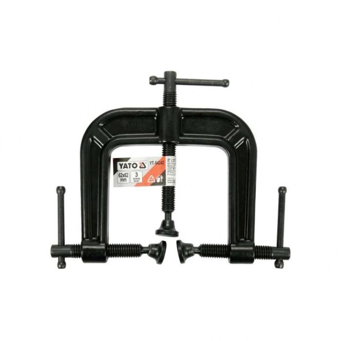Clemă cu prindere &icirc;n 3 puncte de 62 x 62 mm / 2,5&#039;&#039; x 2,5&#039;&#039; Yato YT-64242