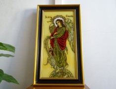 Icoana cu Sfantul Arhanghel Gavriil, deosebit pictata pe sticla