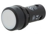 Comutator Apăsare 22mm 1 NO Alb