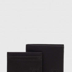 Armani Exchange portofel si card holder barbati, culoarea negru