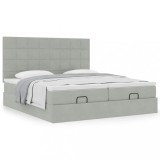 Cumpara ieftin Gossi cadru de pat otoman cu saltele gri deschis 160x200cm catifea