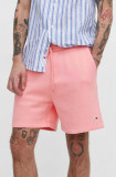 Tommy Jeans pantaloni scurți bărbați, culoarea roz DM0DM18978