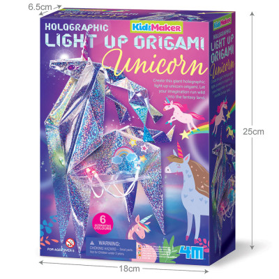 Set creativ - Origami holografic Unicorn cu iluminare foto