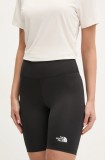 The North Face pantaloni scurti sport Flex femei, culoarea negru, neted, high waist, NF0A8BRVJK31