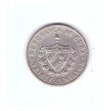 Moneda Cuba 20 centavos 1962 Jose Marti, stare foarte buna, curata, America Centrala si de Sud, Cupru-Nichel