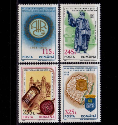 RO 1993 LP 1330 &amp;quot;Aniversari - Evenimente&amp;quot;, serie ,MNH foto