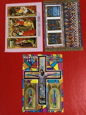 GUINEA ECUATORIALĂ, PICTURA RELIGIOASĂ - COLIȚE ȘTAMPILATE foto