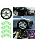 Set 16 Ornamente Reflectorizante pentru Jante Auto Moto culoare Verde, AVEX