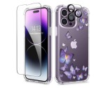 Cumpara ieftin Husa GVIEWIN iPhone 14 Pro Max 6.7 2022 + Folie protectie sticla securizata si lentila camera - RESIGILAT