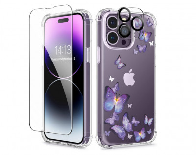 Husa GVIEWIN iPhone 14 Pro Max 6.7 2022 + Folie protectie sticla securizata si lentila camera - RESIGILAT foto