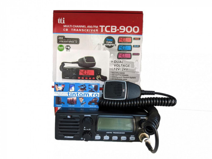 Statie Radio CB TTI TCB 900 12v 24V Format 1DIN Difuzor Frontal Auto Squelch * Editie noua 2024 *