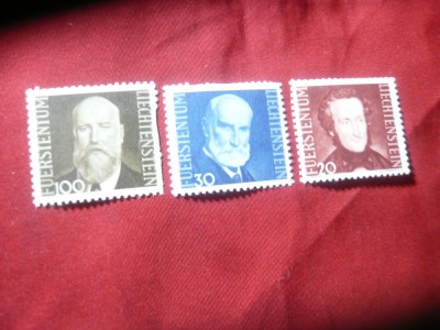 Serie mica Liechtenstein 1943 Fam. Regala - dantelura defecta , 3 valori foto