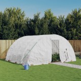 Sera Gradina vidaXL 20mp, 5x4x2.3m, Cadru Otel Galvanizat, Folie PE, Alba, 4 Ferestre Laterale