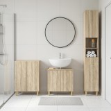 Cumpara ieftin Set de cabinet pentru baie cu 3 piese DELFT Stejar Sonoma