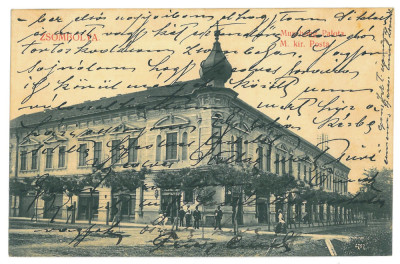 3709 - JIMBOLIA, Timis, Post Office, Romania - old postcard - used - 1903 foto