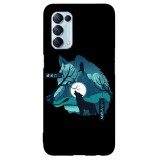 Husa compatibila cu Oppo A54 5G model Growling Wolf, Silicon, TPU, Viceversa, Transparent, Carcasa