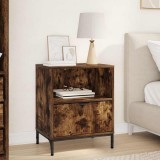 vidaXL Noptieră cu sertar Stejar afumat 49 x 36 x 61 cm Lemn compozit