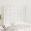 Gossi tablie de pat cu aripioare, alb, 83x23x118/128 cm, piele eco