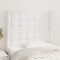 Gossi tablie de pat cu aripioare, alb, 83x23x118/128 cm, piele eco