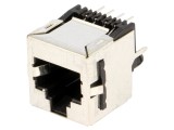 Conector RJ45 TE Connectivity soclu 8 pini THT drept cu blocare panou
