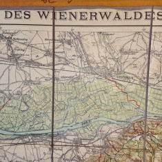 D848-Harta mare militara veche Padurile Viena panza anii 1900 prb. 1 razboi.
