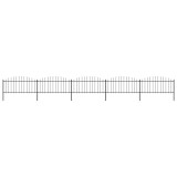 VidaXL Gard de grădină cu v&acirc;rf suliță, negru, (0,5-0,75) x 8,5 m, oțel
