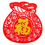 Abtibild sticker feng shui cu simbolul fuk pe sacul abundentei - 10cm, Stonemania Bijou