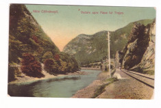 BAILE CALIMANESTI-VEDERE SPRE MASA LUI TRAIAN-CARTE POSTALA CIRCULATA LA 1909 foto