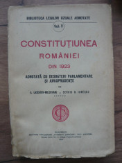 CONSTITUTIUNEA ROMANIEI DIN 1923 ADNOTATA CU DESBATERI PARLAMENTARE... - 1925 foto