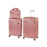 Leziter Set Valize TraveLux Urban XX 3 Piese Carcasa Rigida ABS Roz Somon Roti Duble 360&deg;
