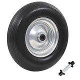vidaXL Roată de roabă cu osie, 4.00-8, PU solid, 390 mm 142978