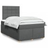 VidaXL Pat box spring cu saltea, gri &icirc;nchis, 120x200 cm, textil 3291248