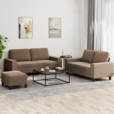 vidaXL Set de canapele, 3 piese, maro, textil