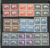 ROMANIA 1941 LP 144 MONUMENTE ISTORICE II SERIE MNH BLOCURI x4, Arhitectura, Nestampilat