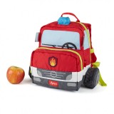 Rucsac pentru copii Masina de pompieri cu roti si detalii 3D, Sigikid