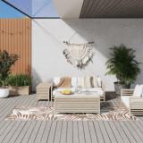 Covor de exterior, maro si alb, 80x250 cm, design reversibil GartenMobel Dekor, vidaXL