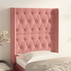 Tablie de pat cu aripioare, roz, 83x16x118/128 cm, catifea GartenMobel Dekor
