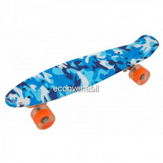 Penny Board cu Roti Silicon 55x15cm SB2406 JU Camuflaj Blue foto