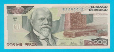 Mexic 2.000 Pesos 1989 &amp;#039;Sierra&amp;#039; UNC serie: W 6660012 foto
