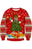 Tricou de Crăciun Fanient Unsiex, tricou ur&acirc;t de Crăciun, model imprimat &icirc;n 3D, guler rotund, tricou cu m&acirc;neci lungi
