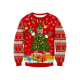 Tricou de Crăciun Fanient Unsiex, tricou ur&acirc;t de Crăciun, model imprimat &icirc;n 3D, guler rotund, tricou cu m&acirc;neci lungi