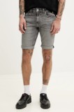 Tommy Jeans pantaloni scurți jeans bărbați, culoarea gri, DM0DM20946