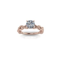 Inel de dama din aur roze 14K, piatra zirconiu - 63